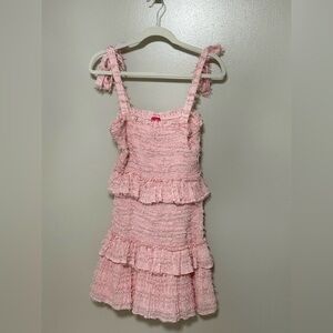 Pink Lily Ruched Tiered Mini Sundress